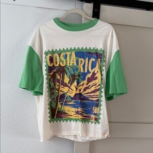 Topshop Costa Rica Graphic T-Shirt - Green & White